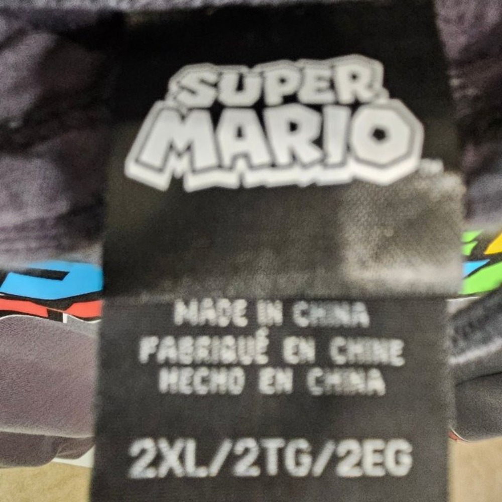 Nintendo Super Mario Graphic Logo Pullover Hoodie with Mario Patch - Picture 4 of 4